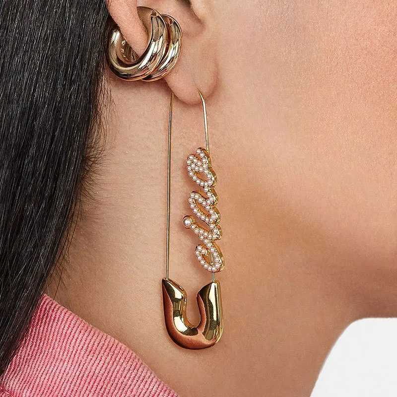 Women's Geometric Creative Pin Pearl Earrings