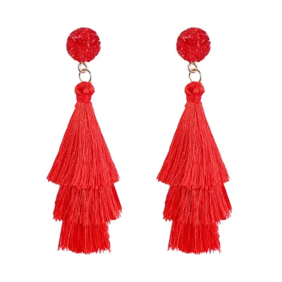 Geometric Pendant Tassel Earrings for Women Stone Tassel Travel Benefits