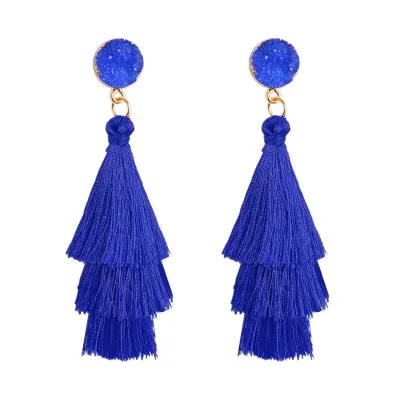 Geometric Pendant Tassel Earrings for Women Stone Tassel Travel Benefits