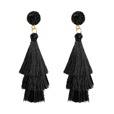 Geometric Pendant Tassel Earrings for Women Stone Tassel Travel Benefits