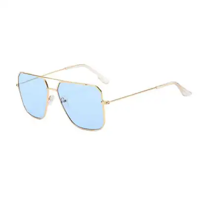 Women Men Big Frame Gradient Fashion Vintage Metal Sunglasses