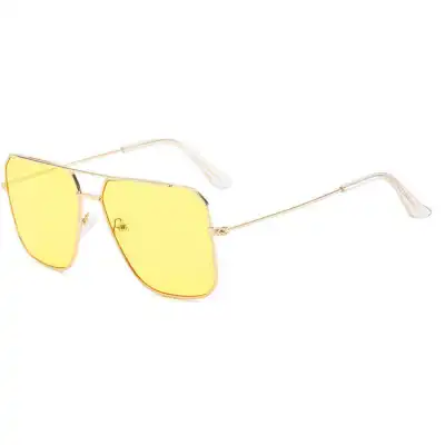 Women Men Big Frame Gradient Fashion Vintage Metal Sunglasses