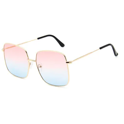 Classic Retro Polygon Metal Frame Beach Sunglasses