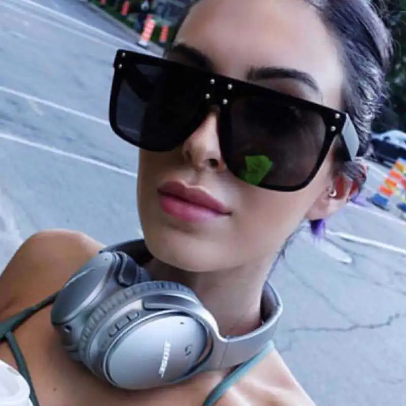 Modern Men Women Large Frame Square Sunglasses