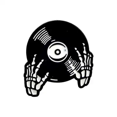 Punk Creative Cartoon Tape Vinyl Record Player Lapel Brooch