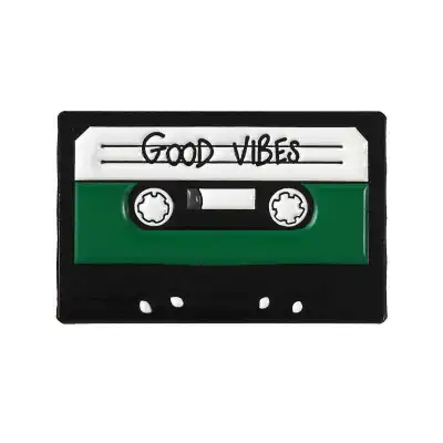 Punk Creative Cartoon Tape Vinyl Record Player Lapel Brooch