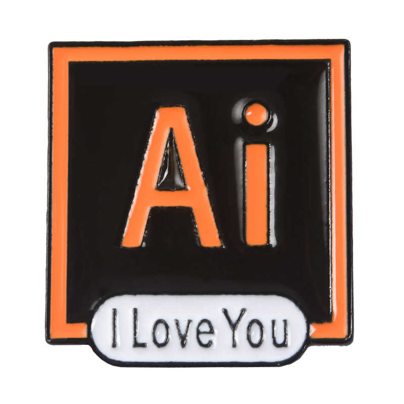 Wholesale PS AI Pr Au I Love You Pattern Decor Lapel Brooch
