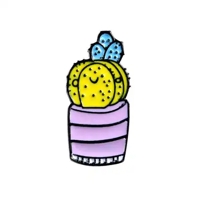 Cute Cartoon Potted Plant Enamel Brooches Alloy Unisex Geometric