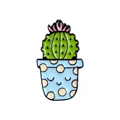Cute Cartoon Potted Plant Enamel Brooches Alloy Unisex Geometric