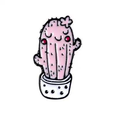 Cute Cartoon Potted Plant Enamel Brooches Alloy Unisex Geometric