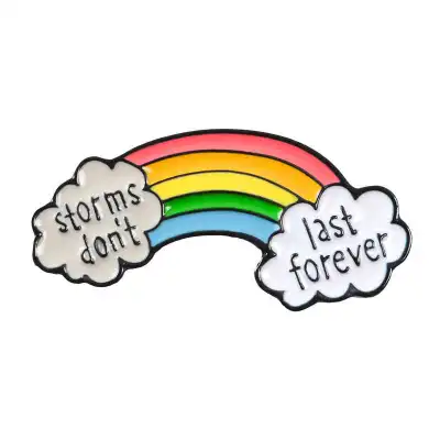 Creative Rainbow Clouds Shape Enamel Brooches Unisex Alloy Geometric