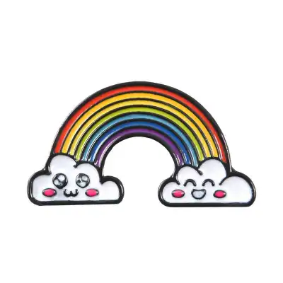 Creative Rainbow Clouds Shape Enamel Brooches Unisex Alloy Geometric
