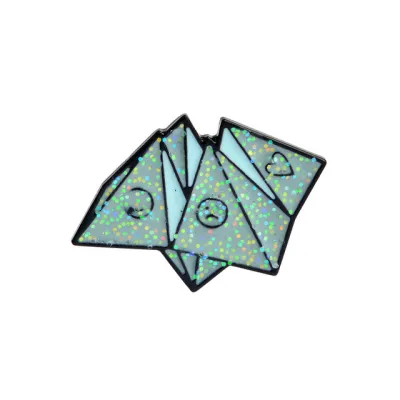 Cartoon Origami Cobweb Rose Knife Enamel Brooch Unisex Alloy