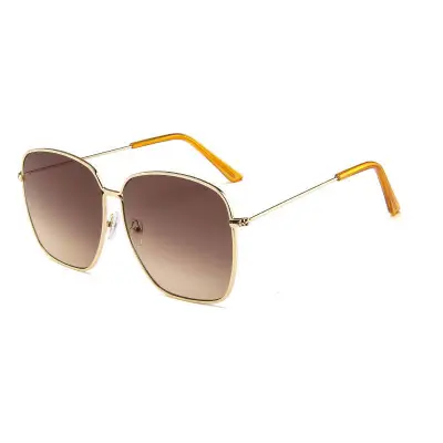 Unisex Retro Square Metal Frame Sunglasses with AC Lens