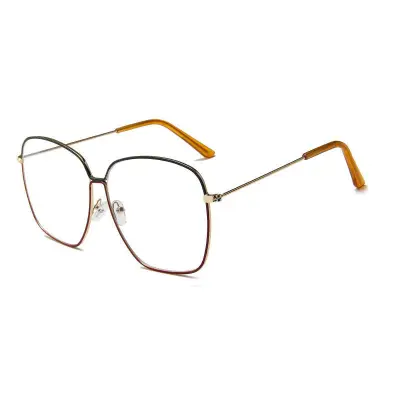 Unisex Retro Square Metal Frame Sunglasses with AC Lens