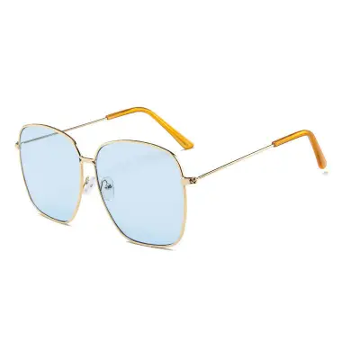 Unisex Retro Square Metal Frame Sunglasses with AC Lens