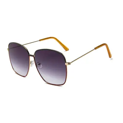 Unisex Retro Square Metal Frame Sunglasses with AC Lens