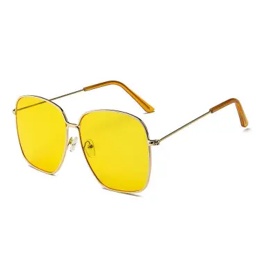 Unisex Retro Square Metal Frame Sunglasses with AC Lens