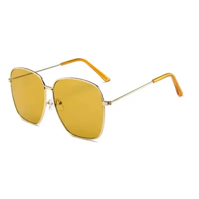 Unisex Retro Square Metal Frame Sunglasses with AC Lens