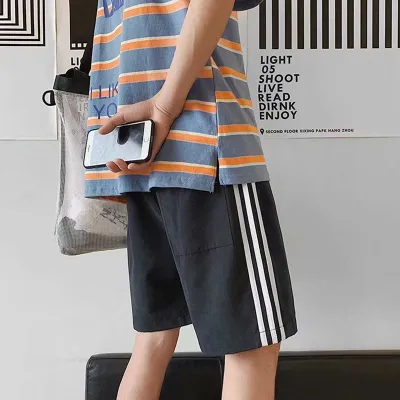 M-XXL Men Casual Striped Drawstring Bermuda Shorts