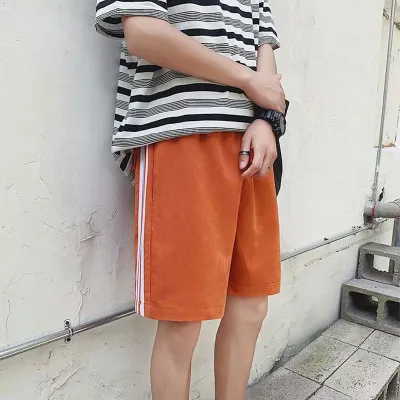 M-XXL Men Casual Striped Drawstring Bermuda Shorts