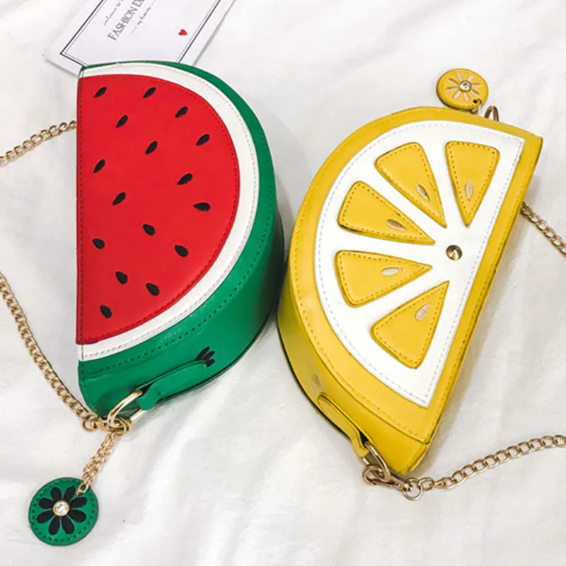 Women Creative Watermelon Mini Shoulder Chain Crossbody Bag