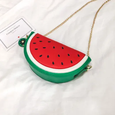 Women Creative Watermelon Mini Shoulder Chain Crossbody Bag