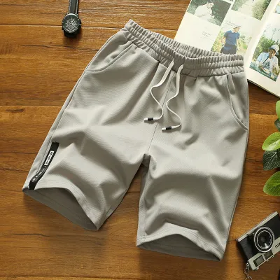 M-4XL Men Plus Size Solid Color Drawstring Loose Sports Bermuda Shorts