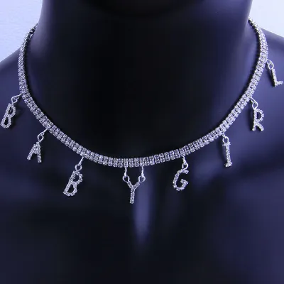 Women's Rhinestone Letter Necklace