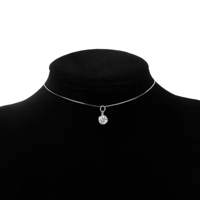 Women Simple Transparent Invisible Zircon Alloy Rhinestone Geometric Necklace
