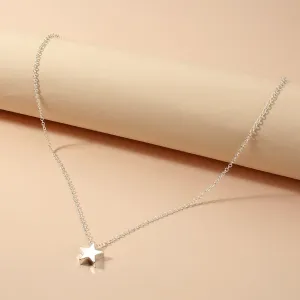 Women Minimalist Pentagram Alloy Necklace