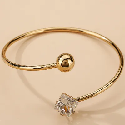 Women's Simple Rhinestone Decor Adjustable Bracelets