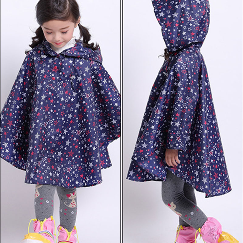 Wholesale Children Multicolor Printed Thin Hooded Raincoat