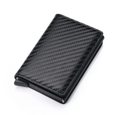 Retro Automatic Buckle Design PU Card Holder Wallet for Men