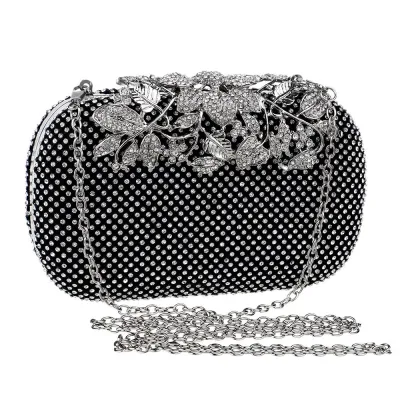 Luxurious Flower Pattern Rhinestone Decor Evening Clutch Bags