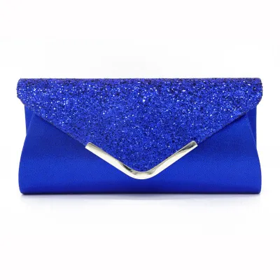 Fashion PU Sequins Decor Evening Clutch Bags Solid Clutch