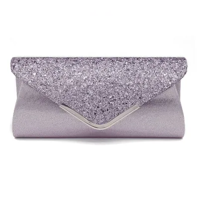 Fashion PU Sequins Decor Evening Clutch Bags Solid Clutch