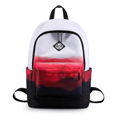 Schoolgirl Gradient Crown Decor Backpack Water Resistant Nylon College Style 20-35L