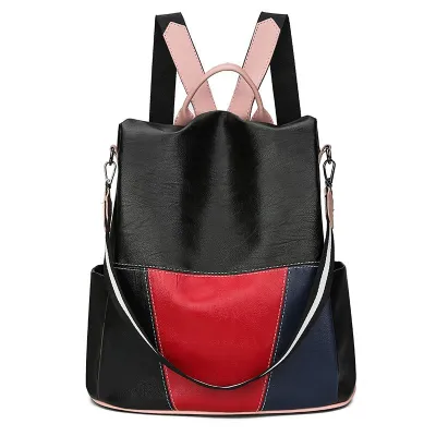 Soft PU Leather Waterproof Backpack with Air Cushion Strap