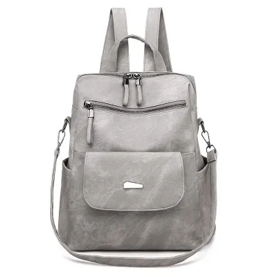 New Retro Large Capacity PU Leather Backpack for Women