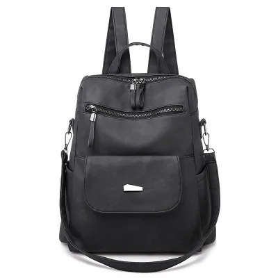 New Retro Large Capacity PU Leather Backpack for Women