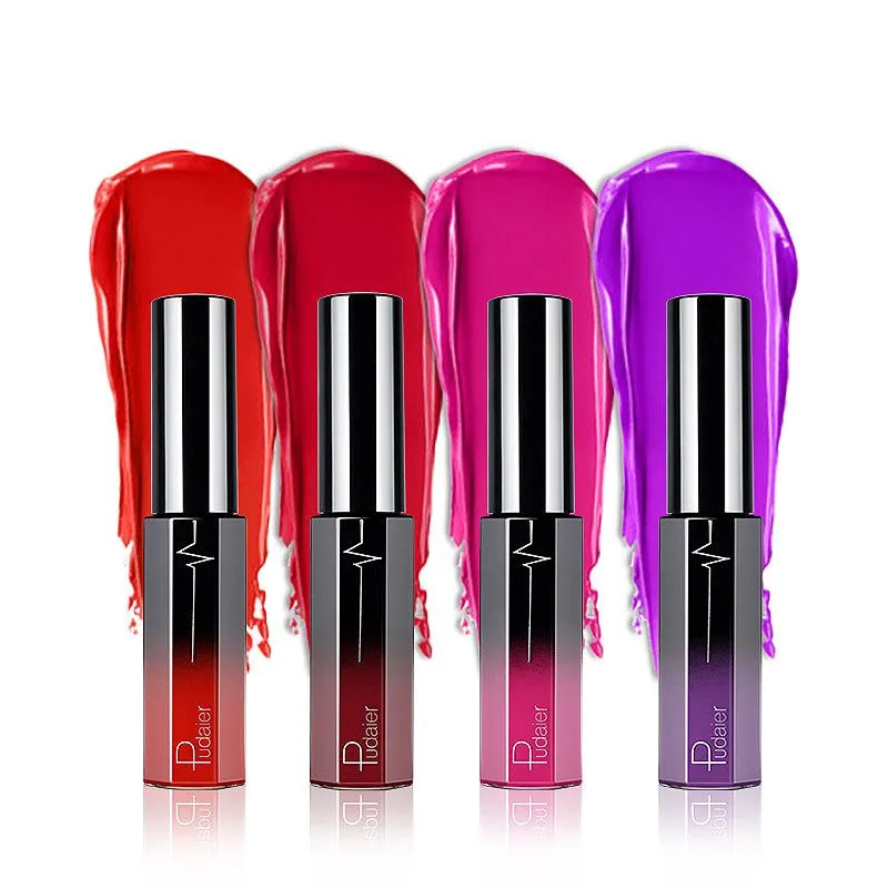 Pudaier Semi Matte Moisturizing Long Lasting Non-Stick Cup Liquid Lip Gloss Universal Skin Various Vitamins