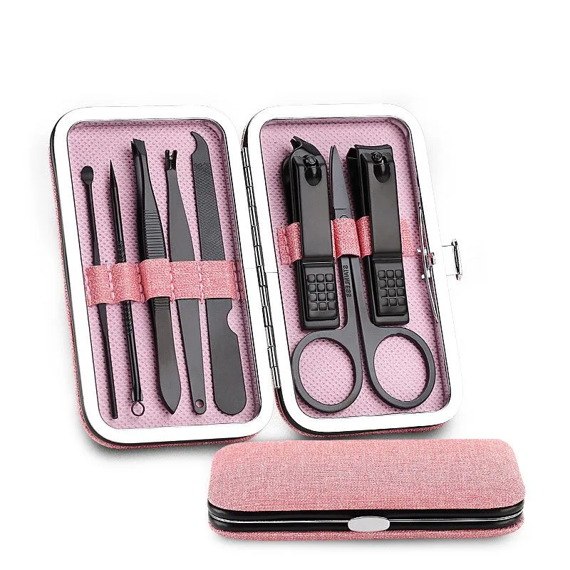 8Pcs Stainless Steel Scissors Tweezers Manicure Nail Art Tools Set