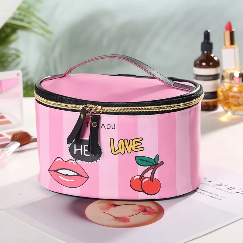 Women Creative Cartoon Print Multifunction Cosmetic Bag with Zipper