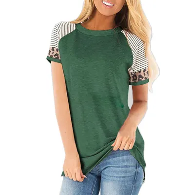 S-2XL Multicolor Patchwork Street Hipster Loose Fit Round Neck Short Sleeve T-Shirts