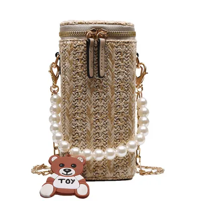 Retro New Style Women Handmade Woven Beach Crossbody Bag