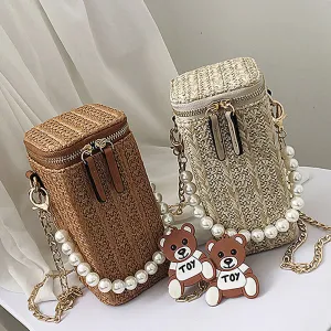 Retro New Style Women Handmade Woven Beach Crossbody Bag