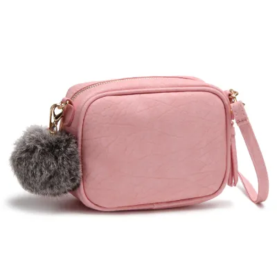 Fashion Women PU Crossbody Bag with Pompon