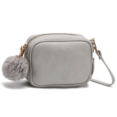 Fashion Women PU Crossbody Bag with Pompon