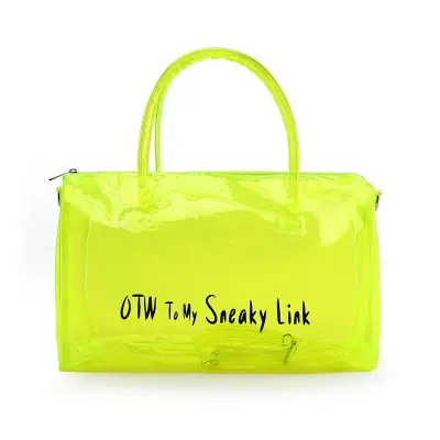 Women Clear Letter Printed PVC Shoulder Bag Simple Style